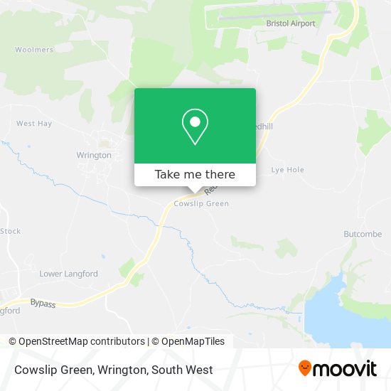 Cowslip Green, Wrington map