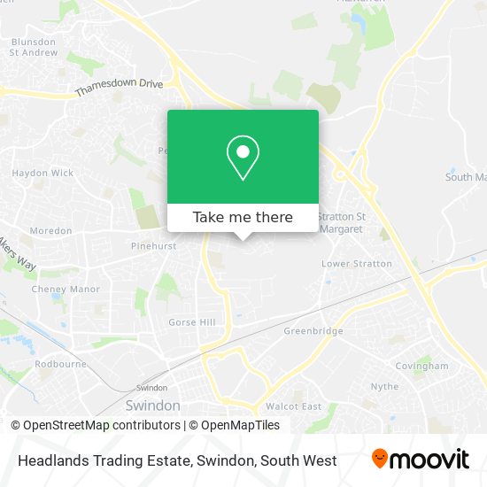 Headlands Trading Estate, Swindon map