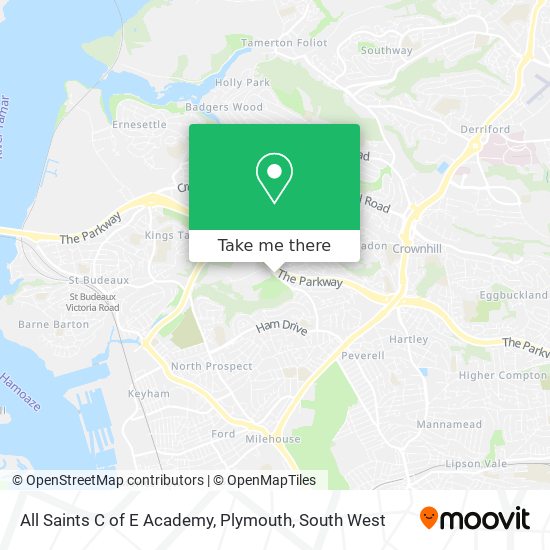 All Saints C of E Academy, Plymouth map