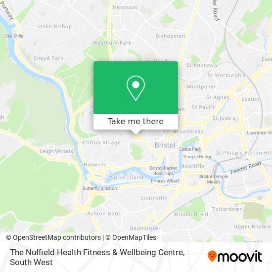 The Nuffield Health Fitness & Wellbeing Centre map
