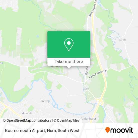 Bournemouth Airport, Hurn map