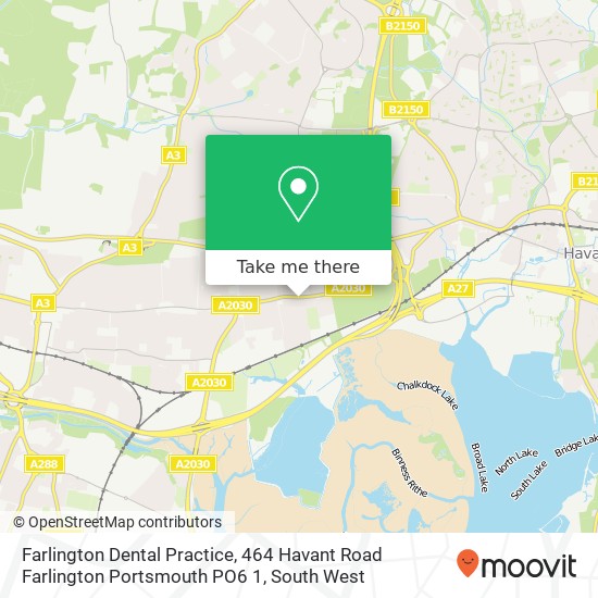 Farlington Dental Practice, 464 Havant Road Farlington Portsmouth PO6 1 map