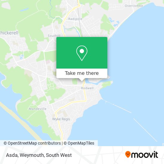 Asda, Weymouth map