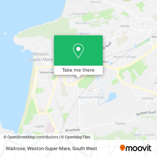 Waitrose, Weston-Super-Mare map
