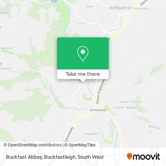 Buckfast Abbey, Buckfastleigh map