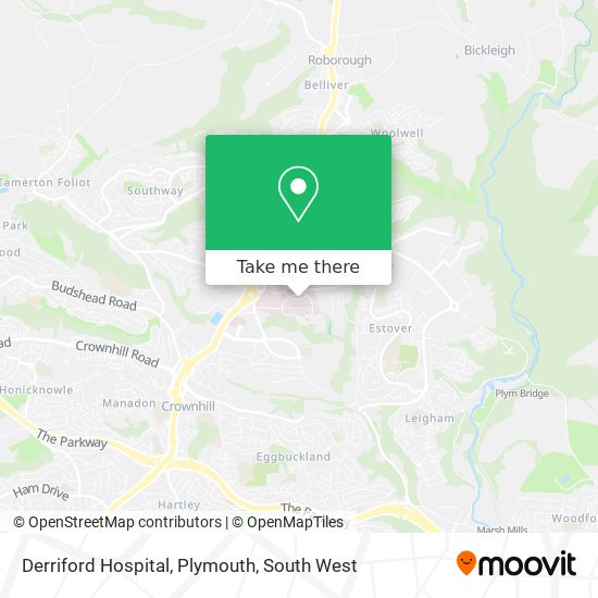 Derriford Hospital, Plymouth map