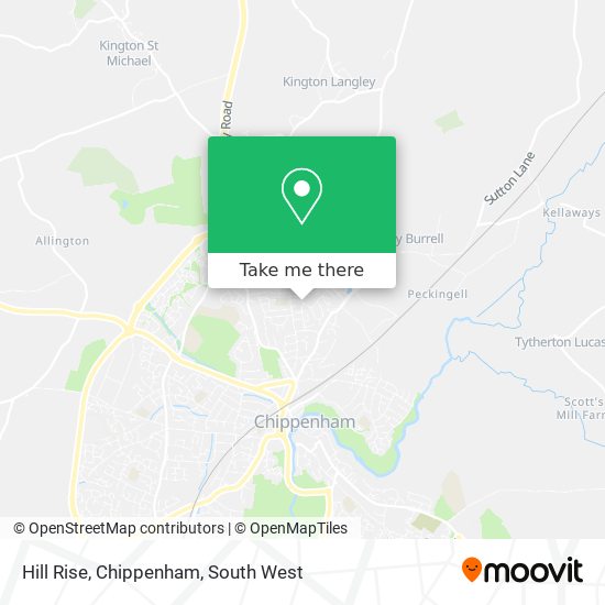 Hill Rise, Chippenham map