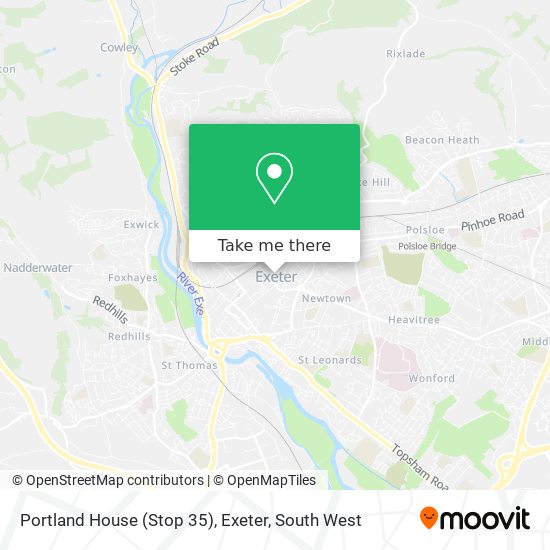 Portland House (Stop 35), Exeter map