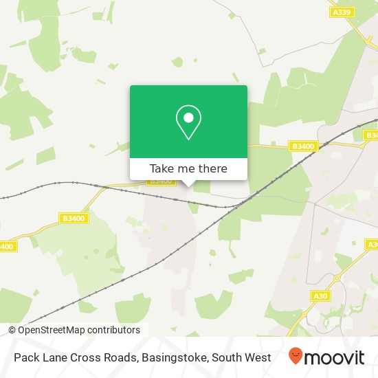 Pack Lane Cross Roads, Basingstoke map