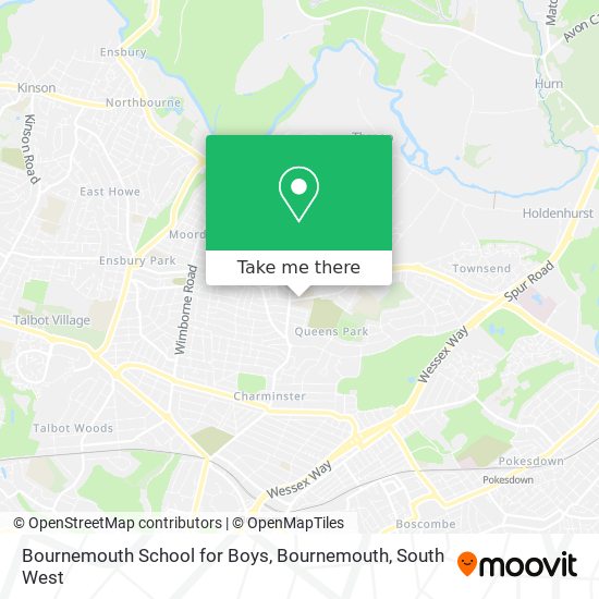 Bournemouth School for Boys, Bournemouth map