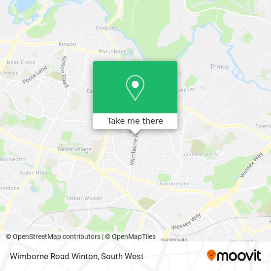 Wimborne Road Winton map