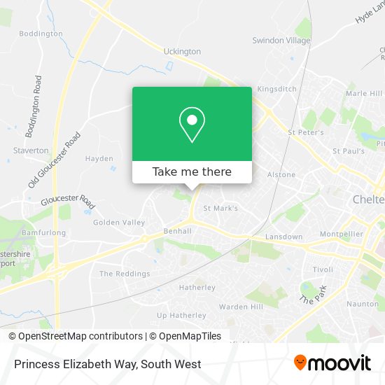 Princess Elizabeth Way map