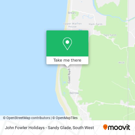 John Fowler Holidays - Sandy Glade map