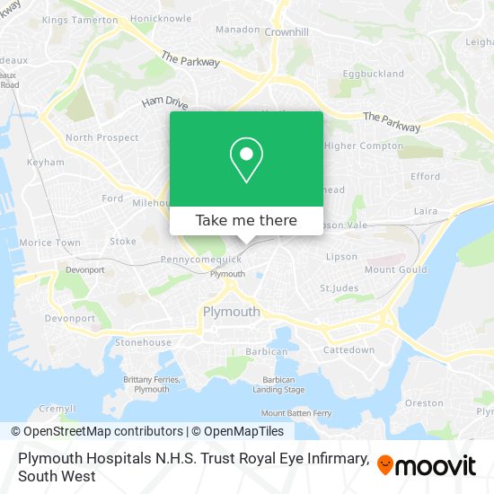 Plymouth Hospitals N.H.S. Trust Royal Eye Infirmary map