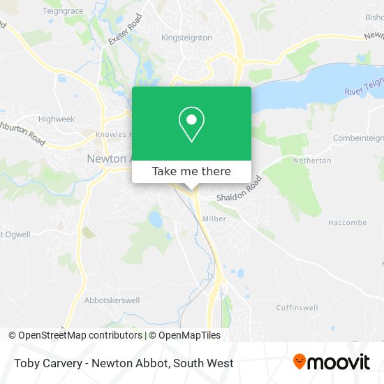 Toby Carvery - Newton Abbot map