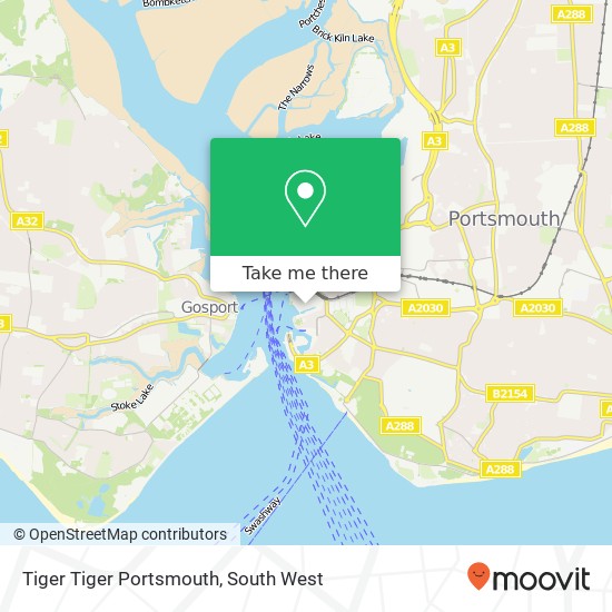 Tiger Tiger Portsmouth map