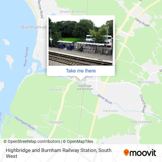 Highbridge and Burnham Railway Station map