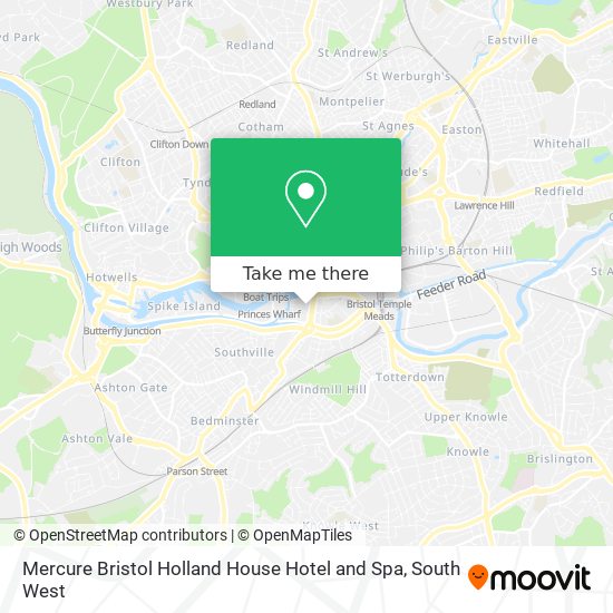 Mercure Bristol Holland House Hotel and Spa map