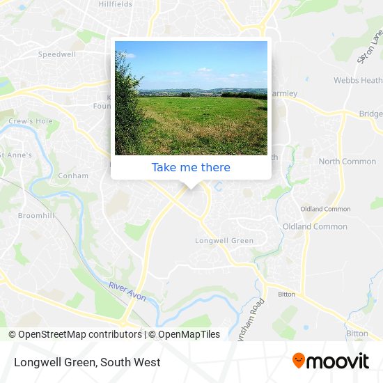 Longwell Green map