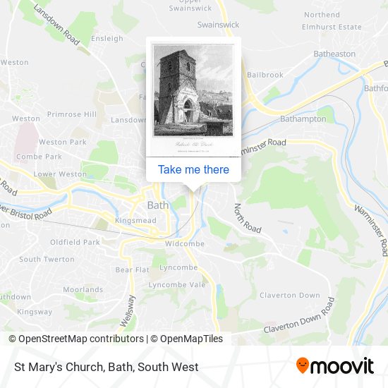 St Mary's Church, Bath map