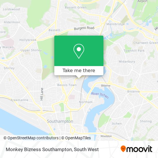 Monkey Bizness Southampton map