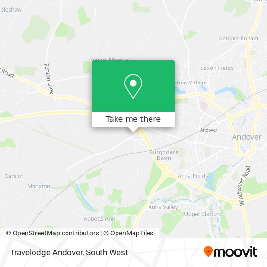Travelodge Andover map