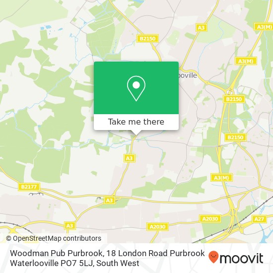 Woodman Pub Purbrook, 18 London Road Purbrook Waterlooville PO7 5LJ map