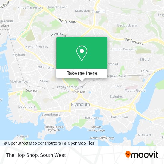 The Hop Shop map