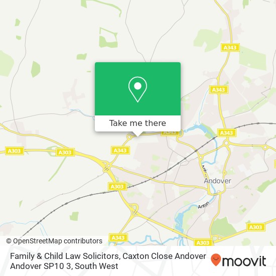 Family & Child Law Solicitors, Caxton Close Andover Andover SP10 3 map