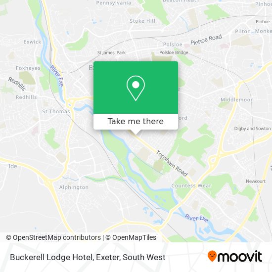 Buckerell Lodge Hotel, Exeter map
