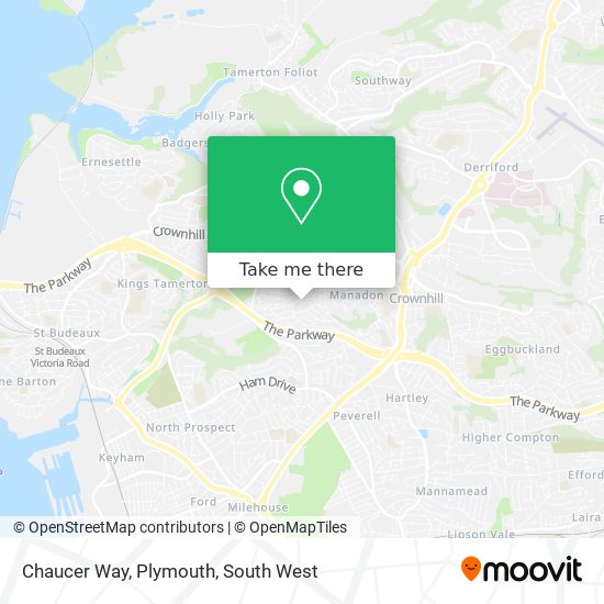 Chaucer Way, Plymouth map