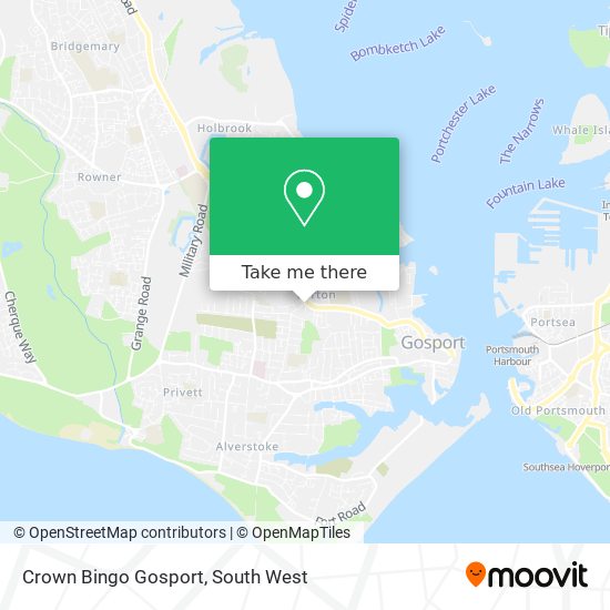 Crown Bingo Gosport map