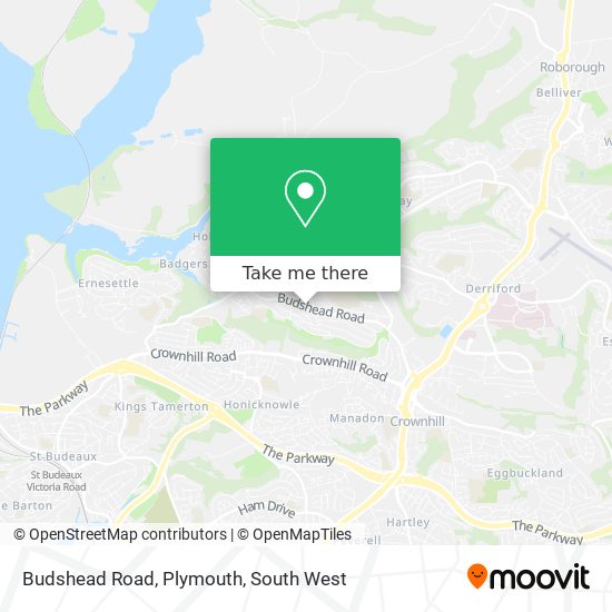 Budshead Road, Plymouth map