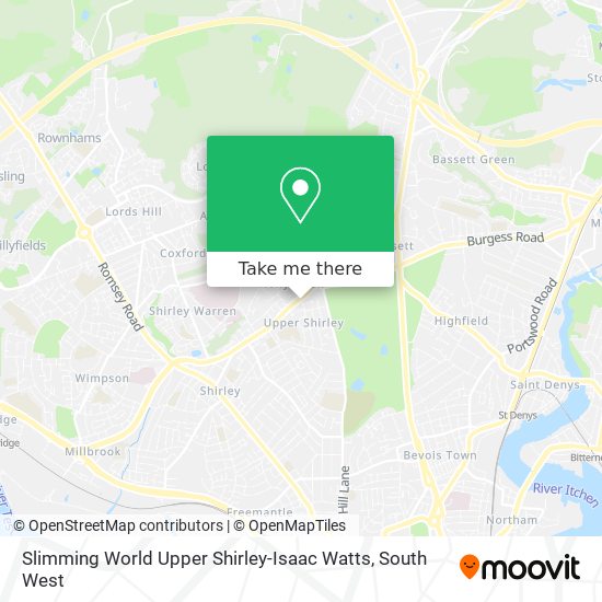 Slimming World Upper Shirley-Isaac Watts map