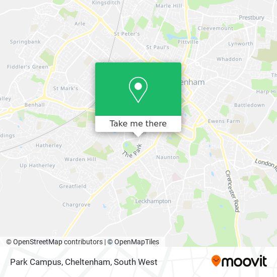 Park Campus, Cheltenham map