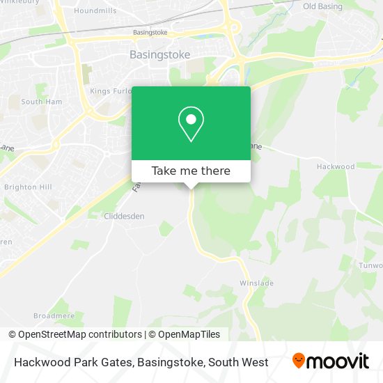 Hackwood Park Gates, Basingstoke map