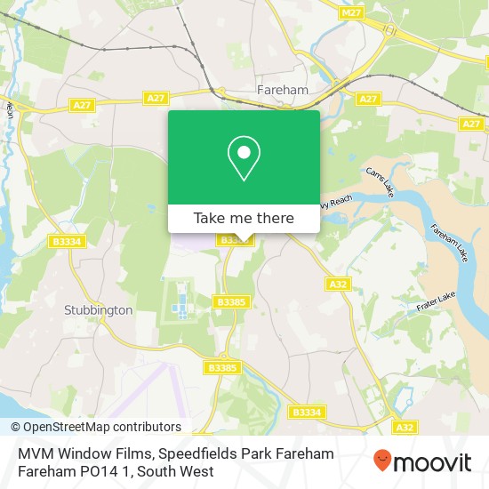 MVM Window Films, Speedfields Park Fareham Fareham PO14 1 map