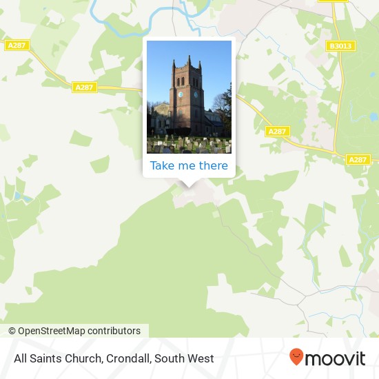 All Saints Church, Crondall map