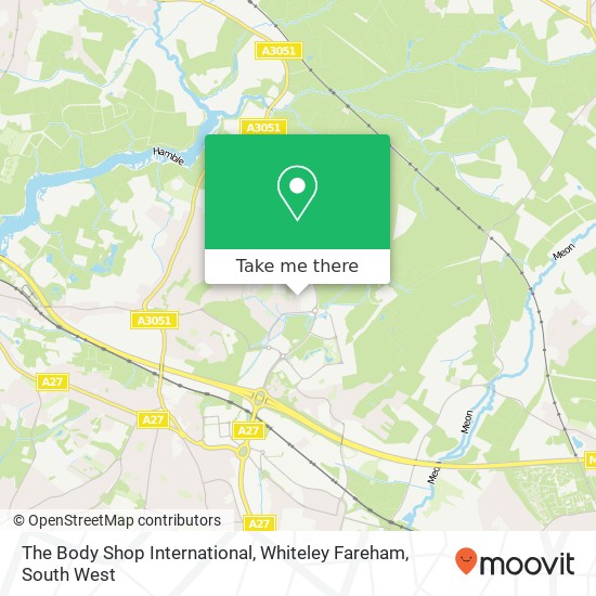 The Body Shop International, Whiteley Fareham map