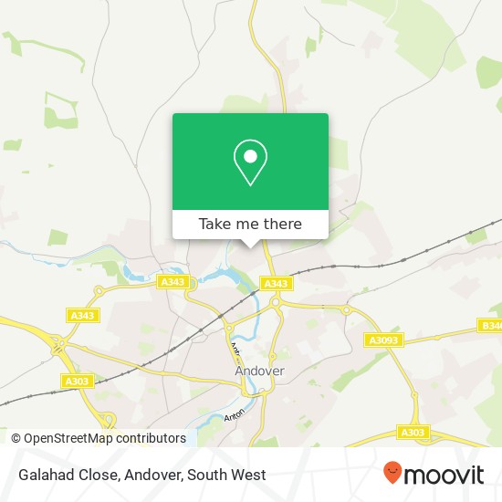 Galahad Close, Andover map