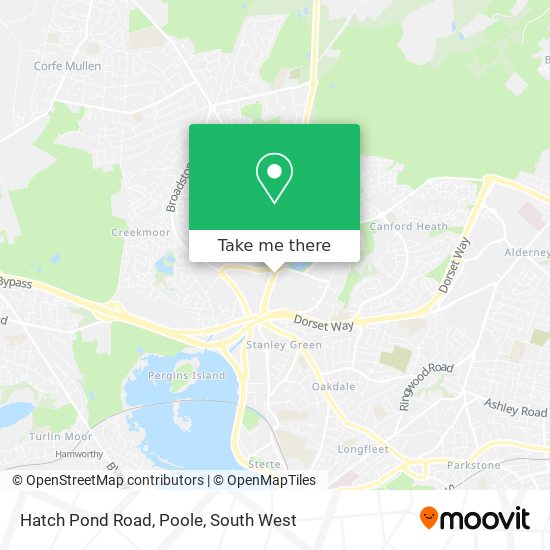 Hatch Pond Road, Poole map