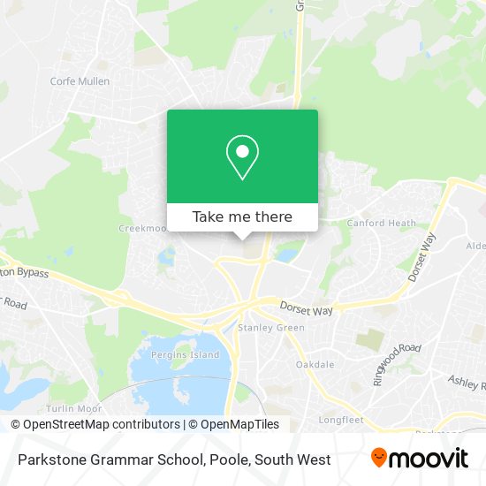 Parkstone Grammar School, Poole map