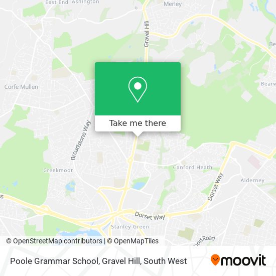 Poole Grammar School, Gravel Hill map