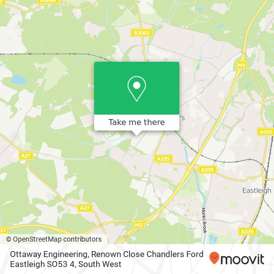 Ottaway Engineering, Renown Close Chandlers Ford Eastleigh SO53 4 map