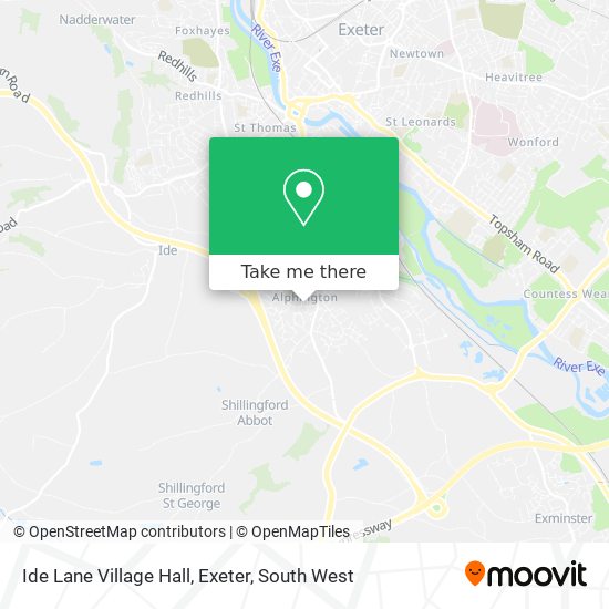 Ide Lane Village Hall, Exeter map