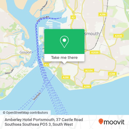 Amberley Hotel Portsmouth, 37 Castle Road Southsea Southsea PO5 3 map
