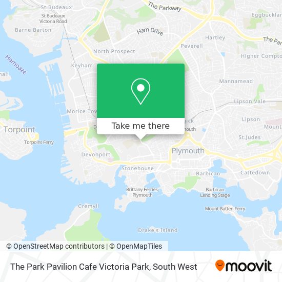 The Park Pavilion Cafe Victoria Park map