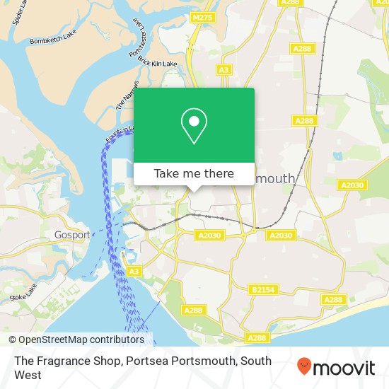The Fragrance Shop, Portsea Portsmouth map