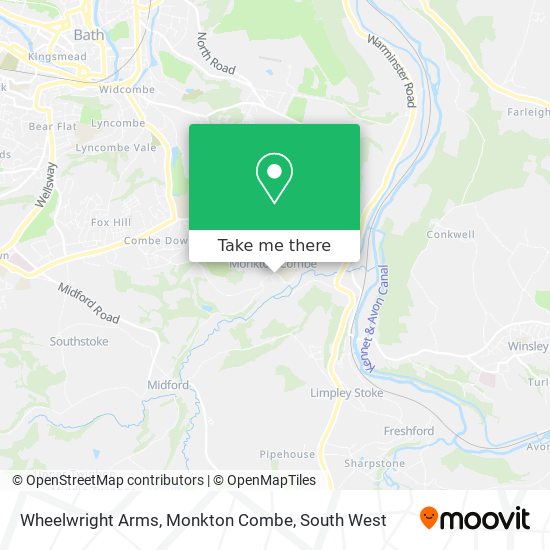 Wheelwright Arms, Monkton Combe map