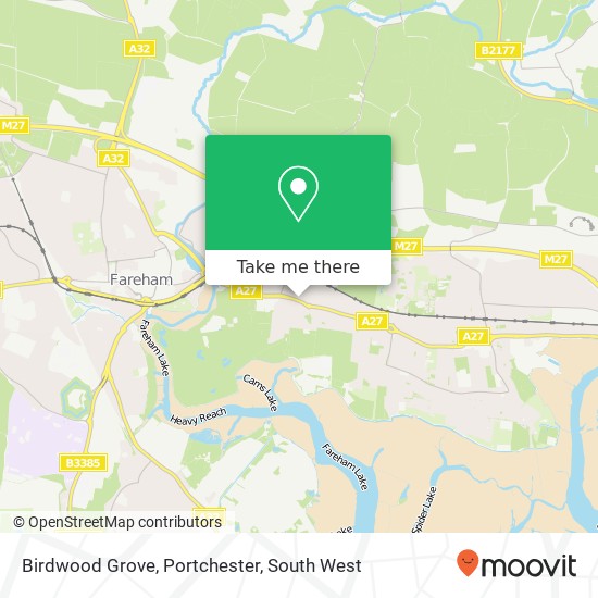 Birdwood Grove, Portchester map